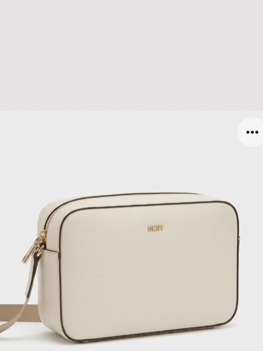 DKNY Cream Crossbody Camera Bag with Contrast Trim